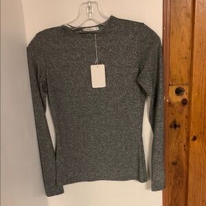 Gray Long Sleeve Top